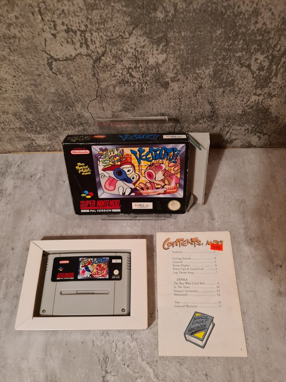 SNES Super Nintendo The Ren & Stimpy Show Veediots! mit OVP und Anleitung UKV - T-Retro-Games