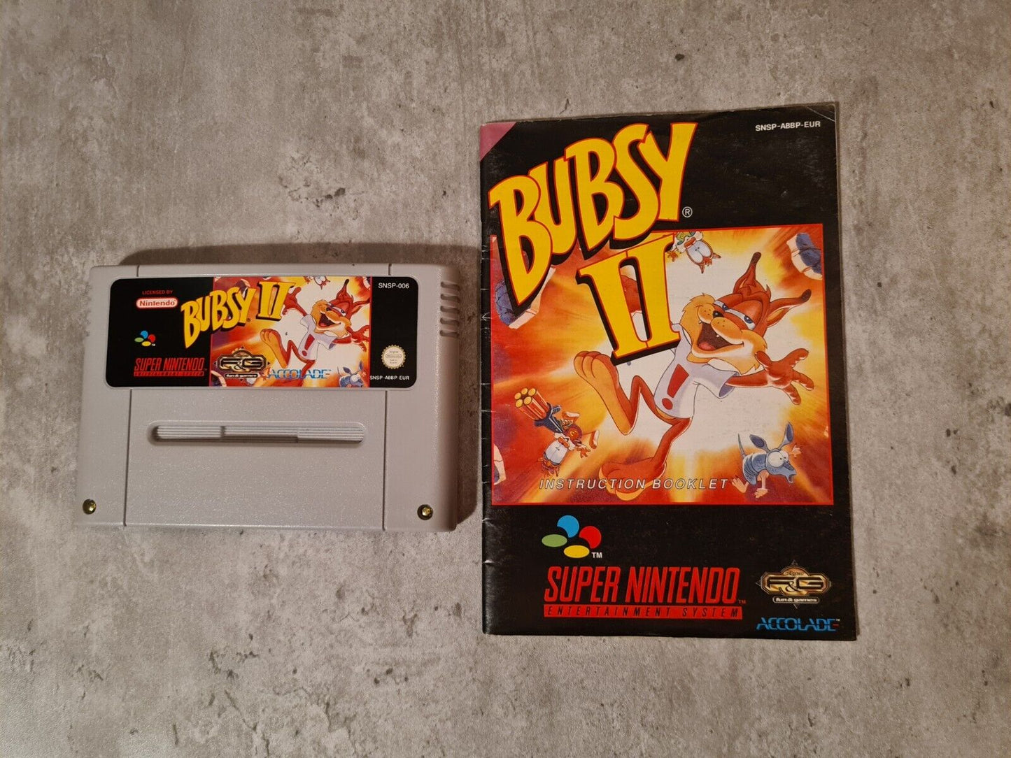 SNES Super Nintendo Bubsy II mit OVP und Anleitung EUR - T-Retro-Games