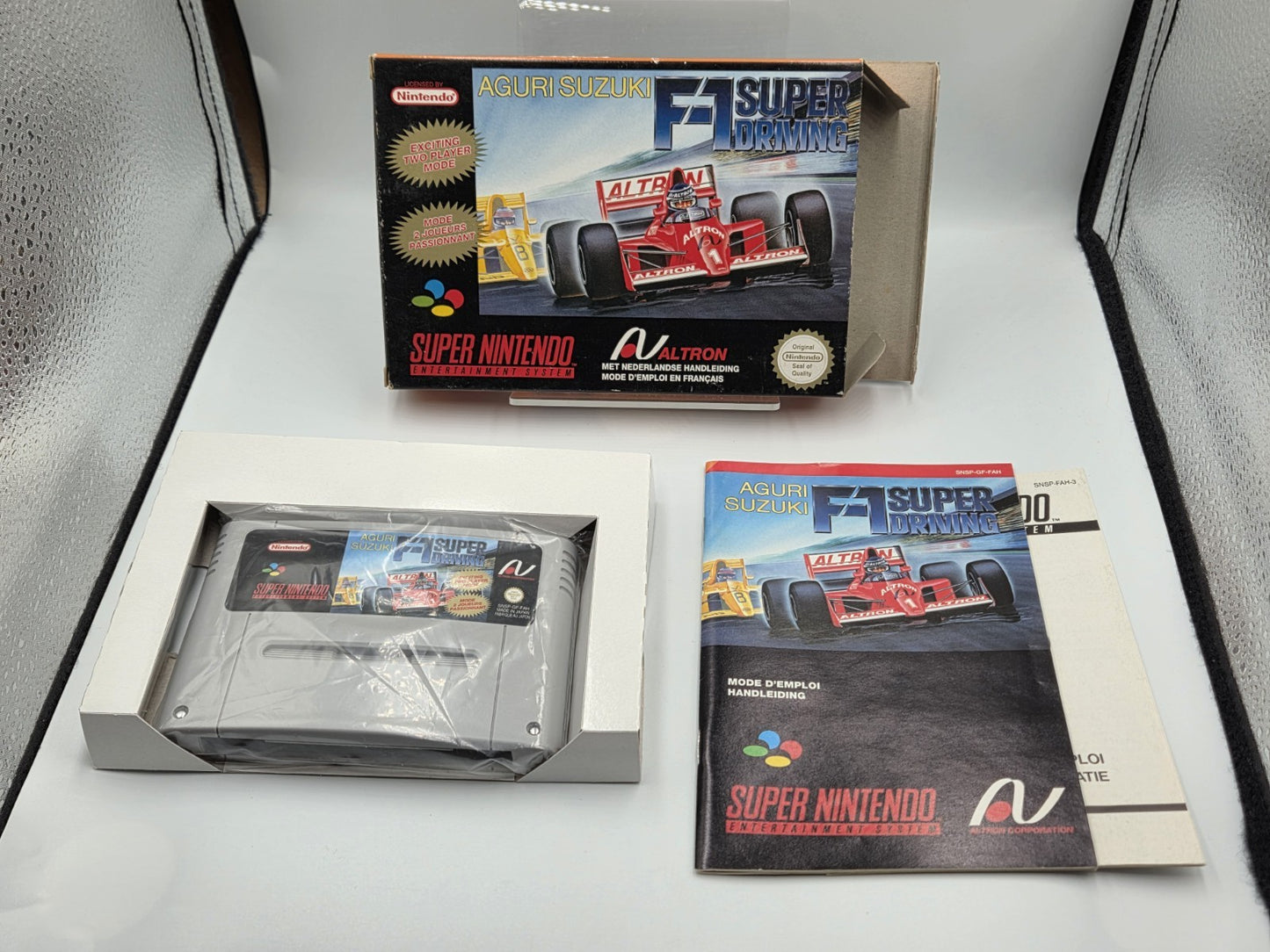 SNES Super Nintendo Aguri Suzuki F-1 Super Driving mit OVP und Anleitung FAH