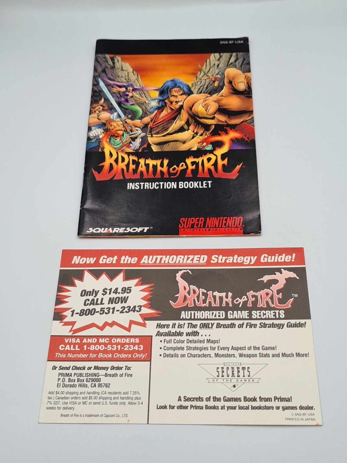 SNES Super Nintendo Breath of Fire mit OVP und Anleitung + Karte NTSC-USA - T-Retro-Games