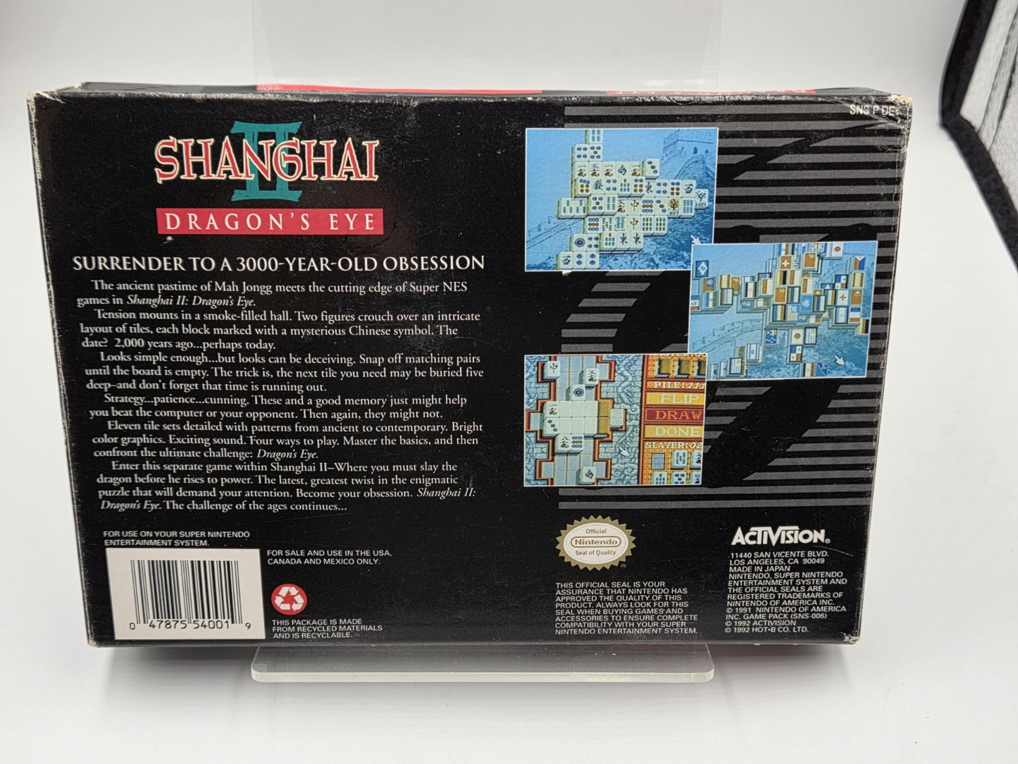 SNES Super Nintendo Shanghai II Dragon's Eye mit OVP und Anleitung NTSC USA