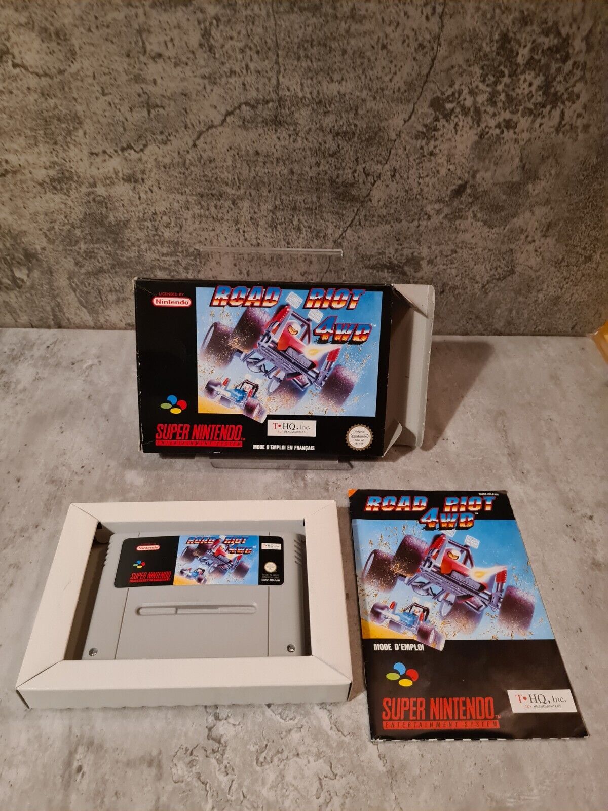 SNES Super Nintendo Road Riot 4wd mit OVP und Anleitung FAH - T-Retro-Games