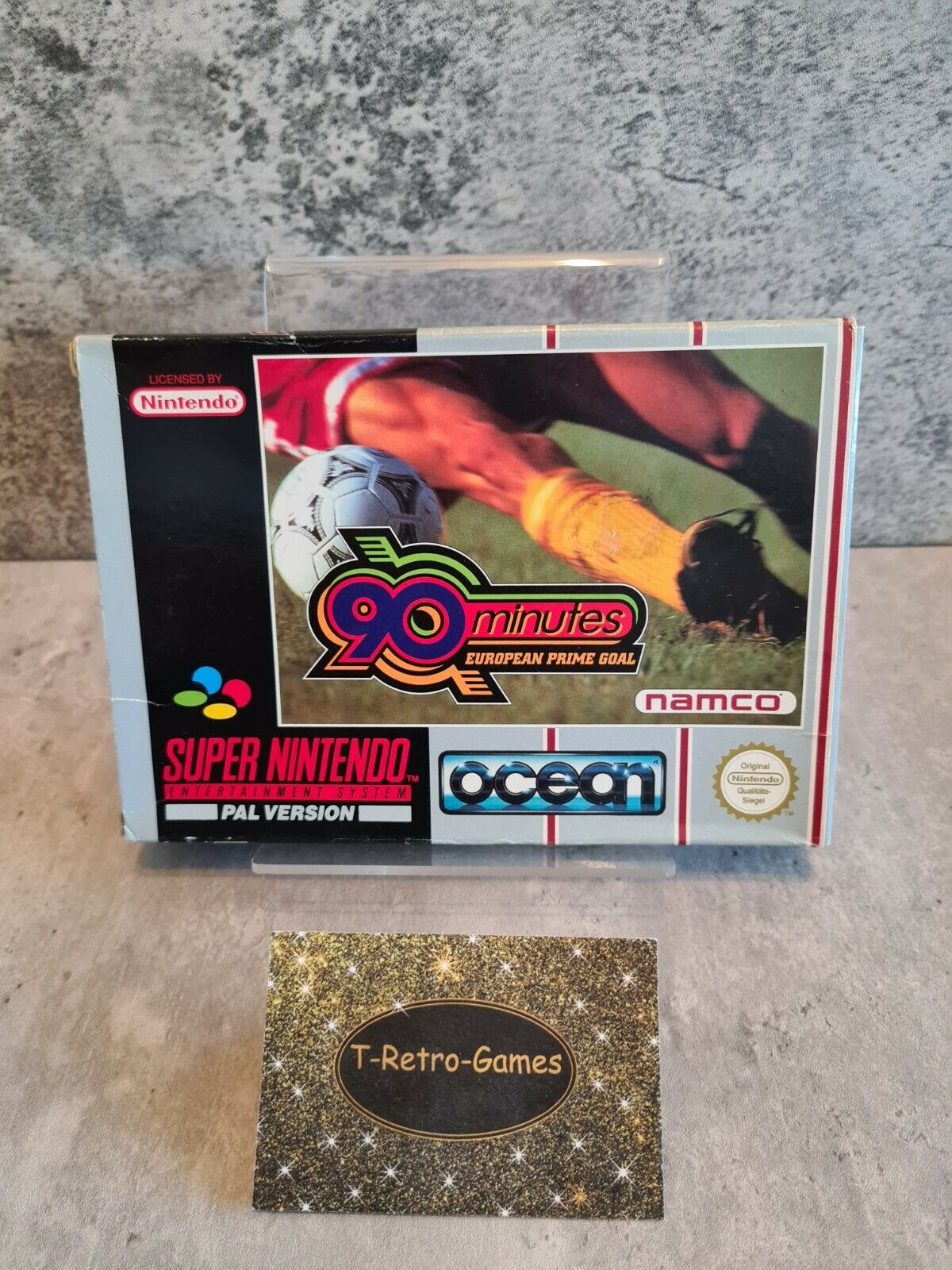 SNES Super Nintendo 90 Minutes European Prime Goal mit OVP und Anleitung NOE - T-Retro-Games