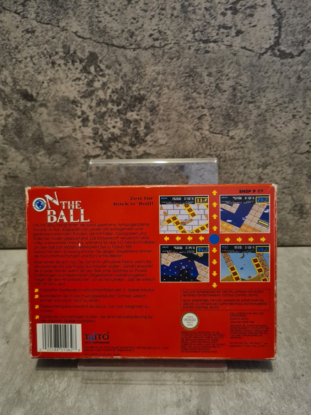 SNES Super Nintendo On The Ball mit OVP und Anleitung FRG - T-Retro-Games