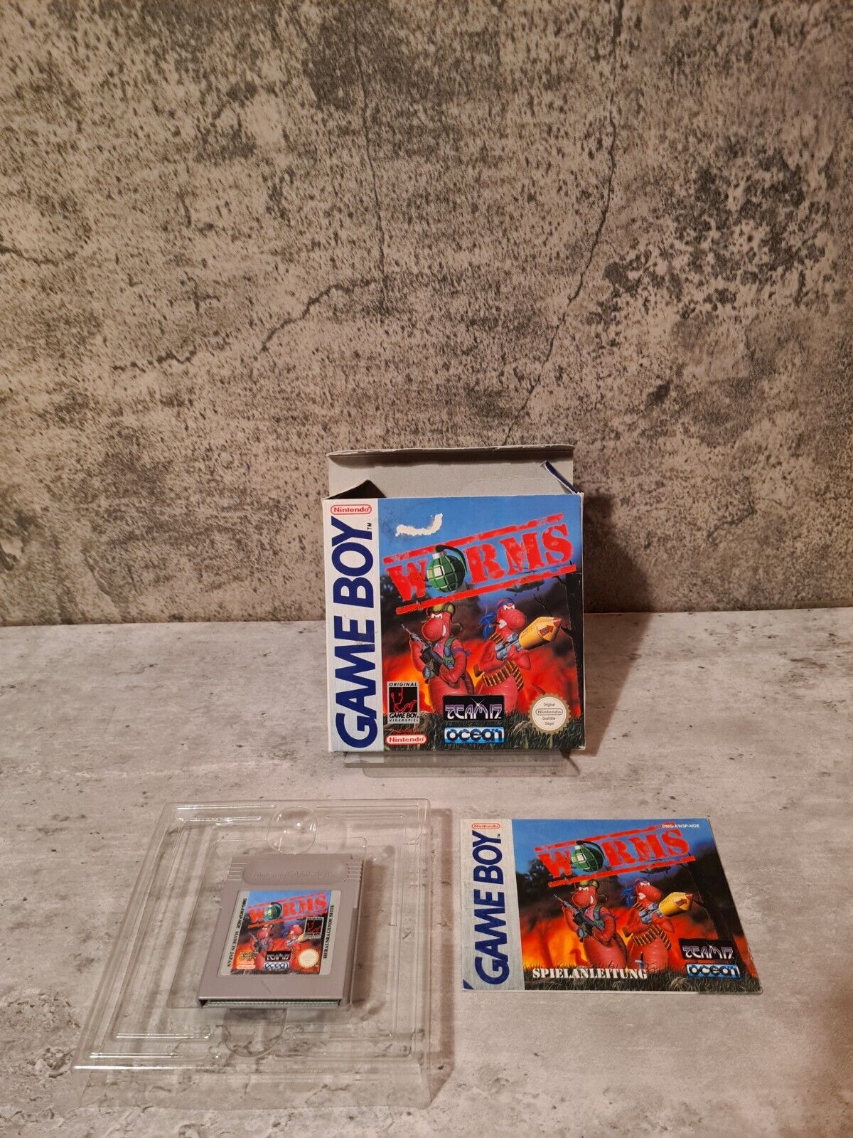 Game Boy Classic Worms mit OVP und Anleitung NOE