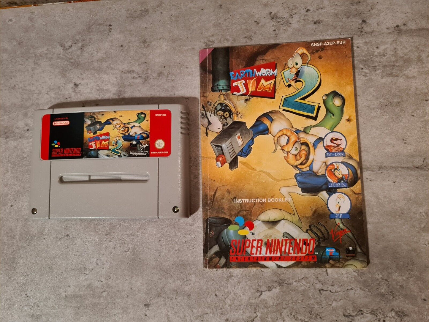 SNES Super Nintendo Earthworm Jim 2 mit OVP und Anleitung EUR - T-Retro-Games