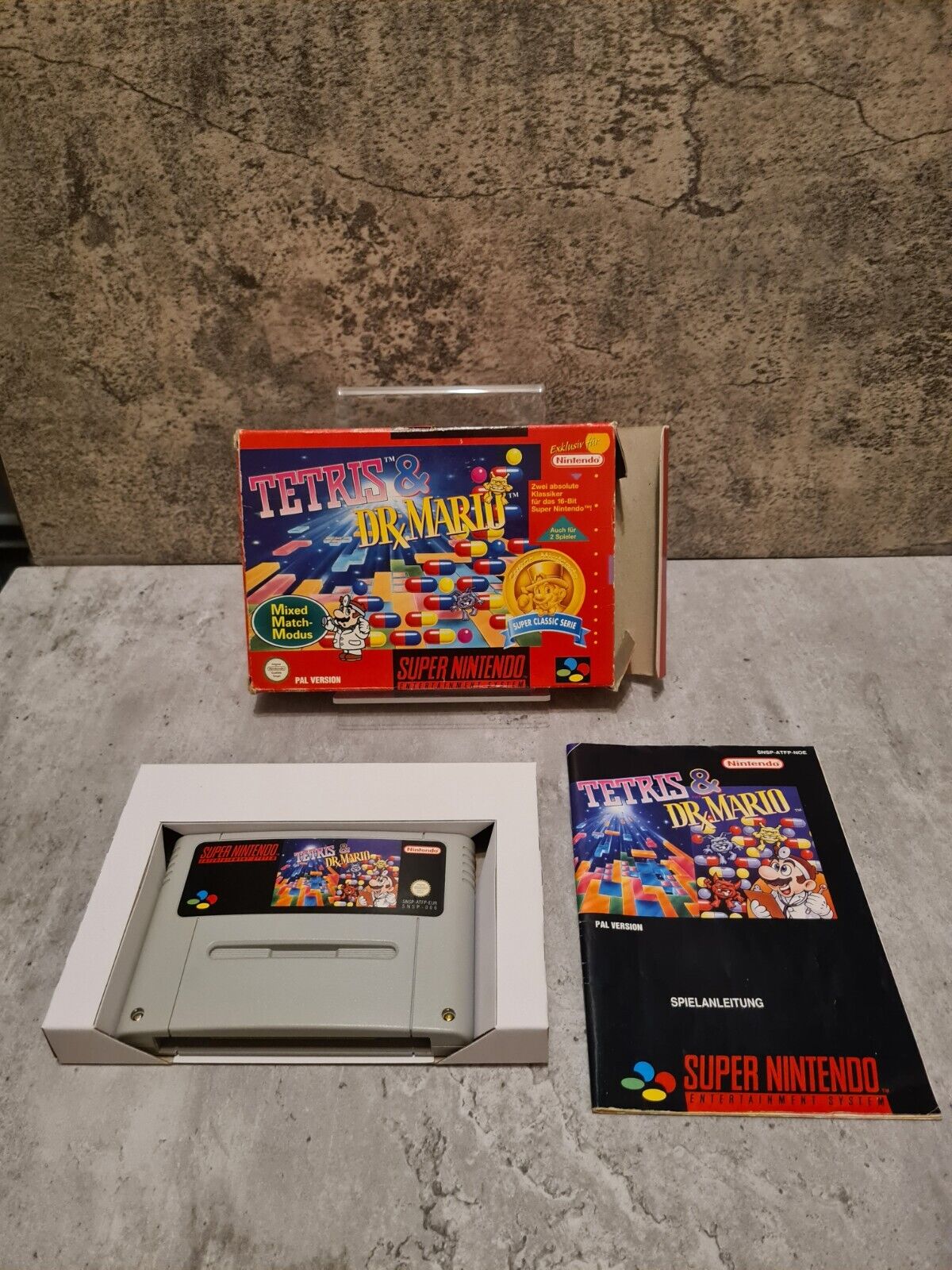 SNES Super Nintendo Tetris & Dr. Mario mit OVP und Anleitung NOE - T-Retro-Games
