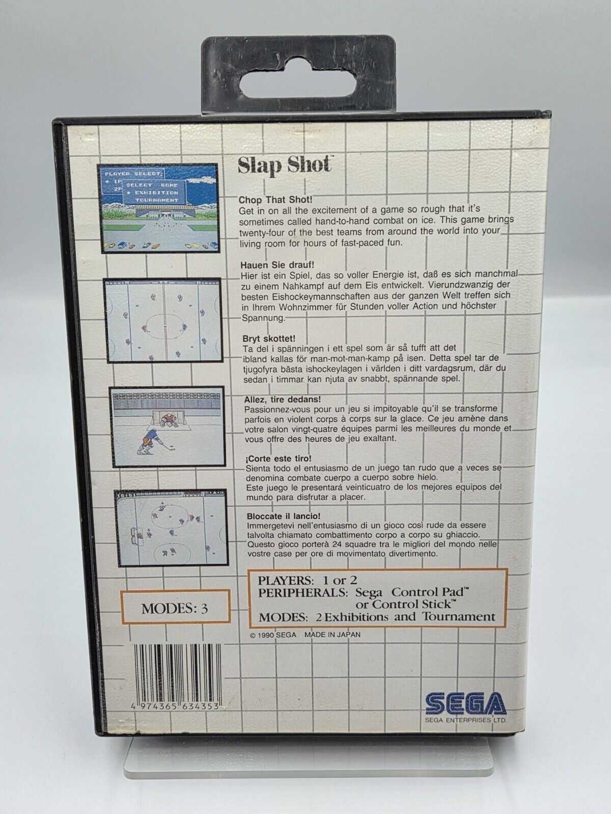 Sega Master System Slap Shot mit OVP und Anleitung Multi Language