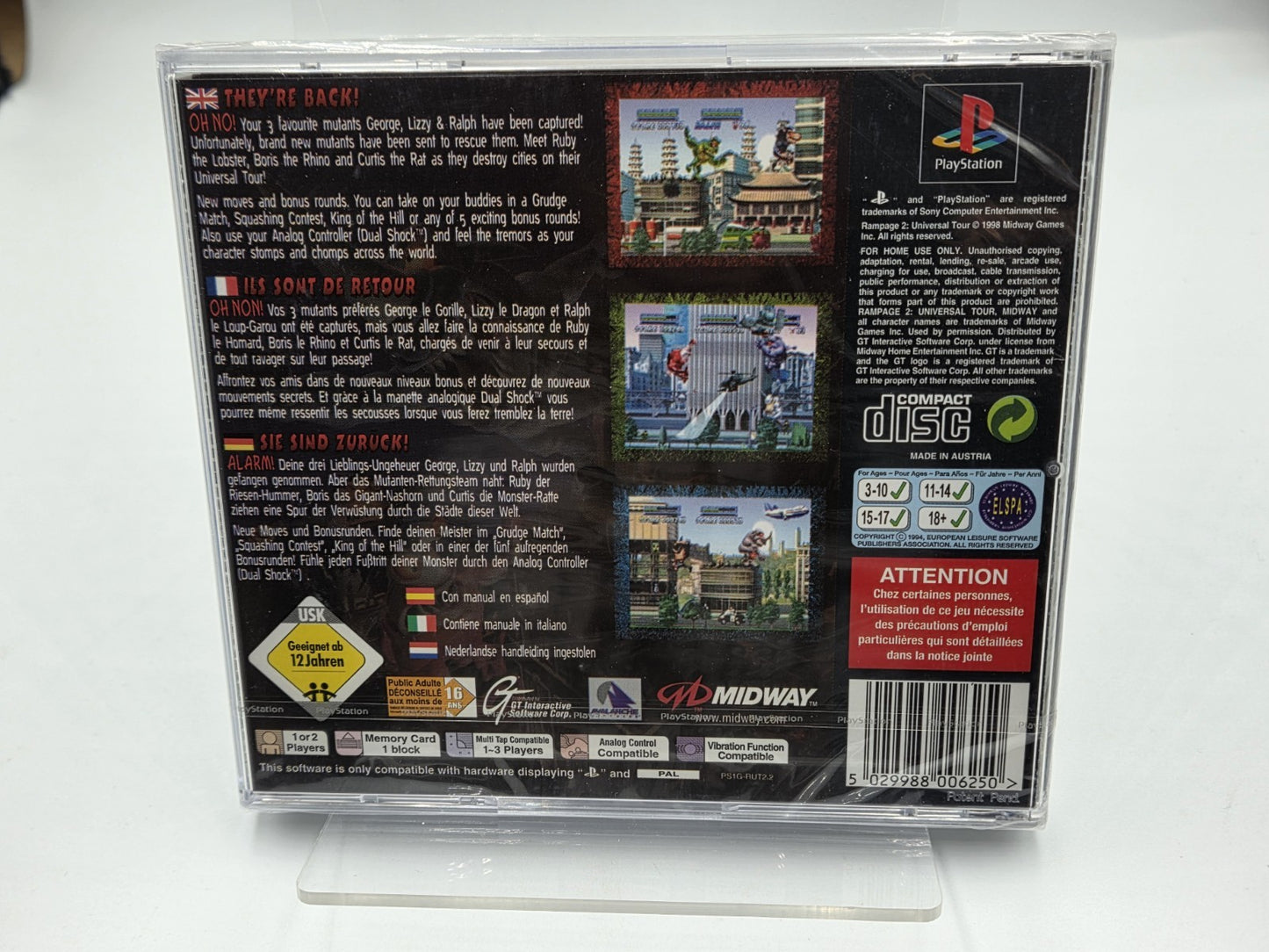 PS1 Playstation 1 Rampage 2 Universal Tour Sealed Neu New Multilingual