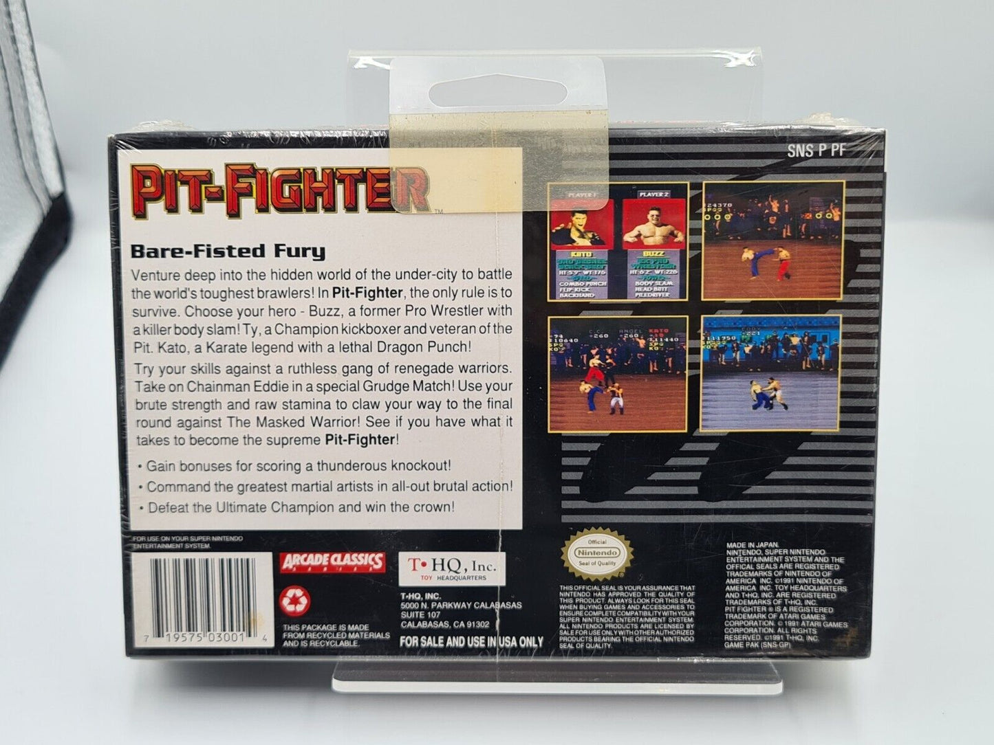 SNES Super Nintendo Pit-Fighter Neu NEW Sealed NTSC USA - T-Retro-Games