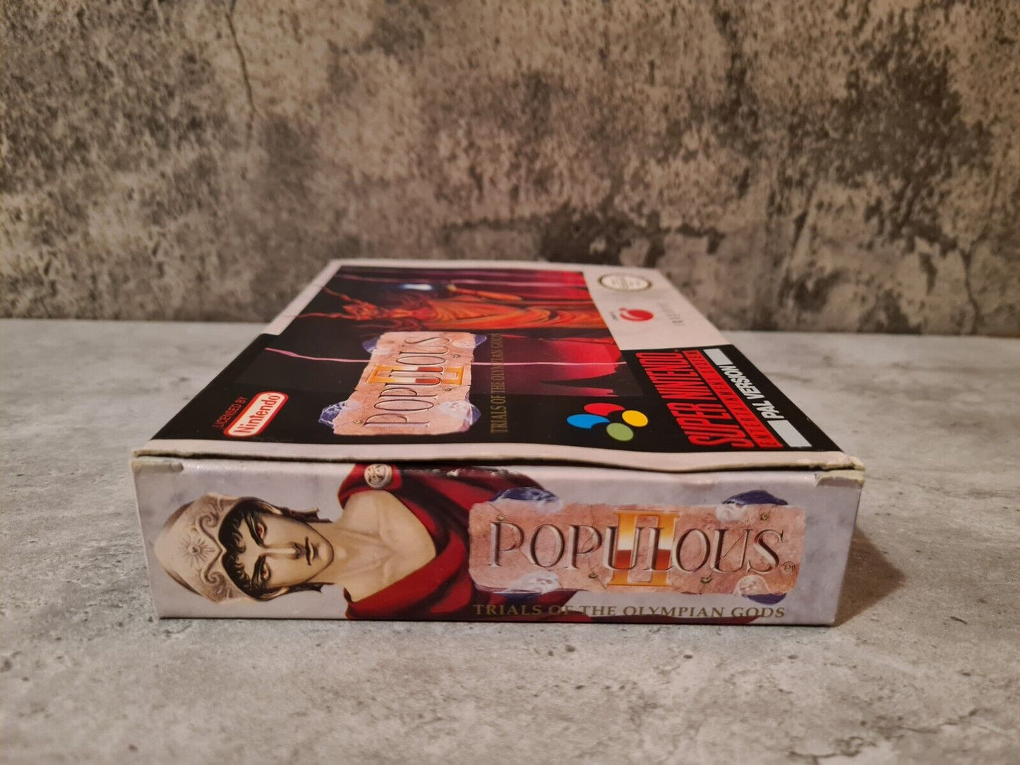 SNES Super Nintendo Populous II Trials of The Olympian Gods + OVP Anleitung UKV - T-Retro-Games