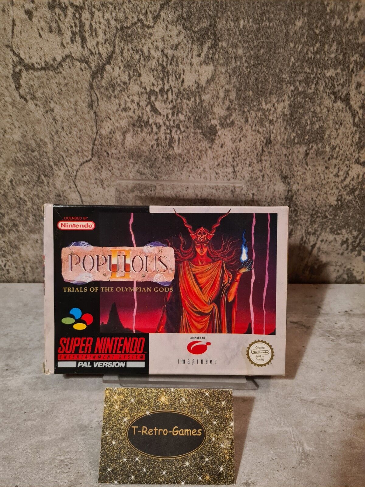SNES Super Nintendo Populous II Trials of The Olympian Gods + OVP Anleitung UKV - T-Retro-Games