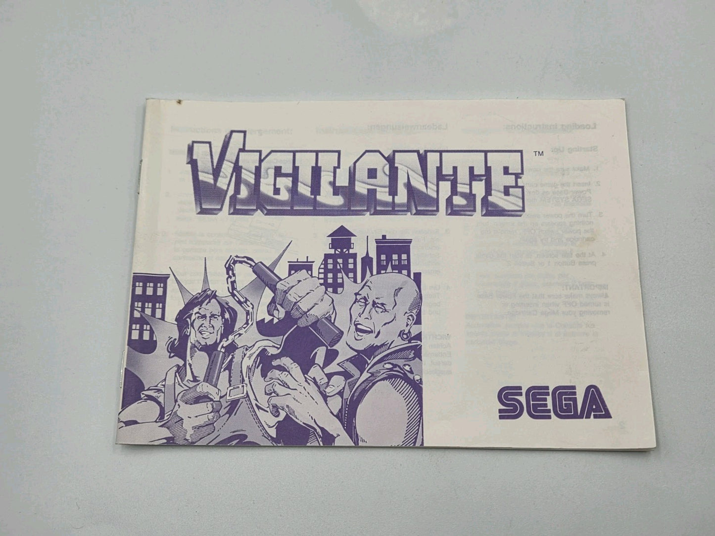 Sega Master System Vigilante mit OVP und Anleitung Multilingual