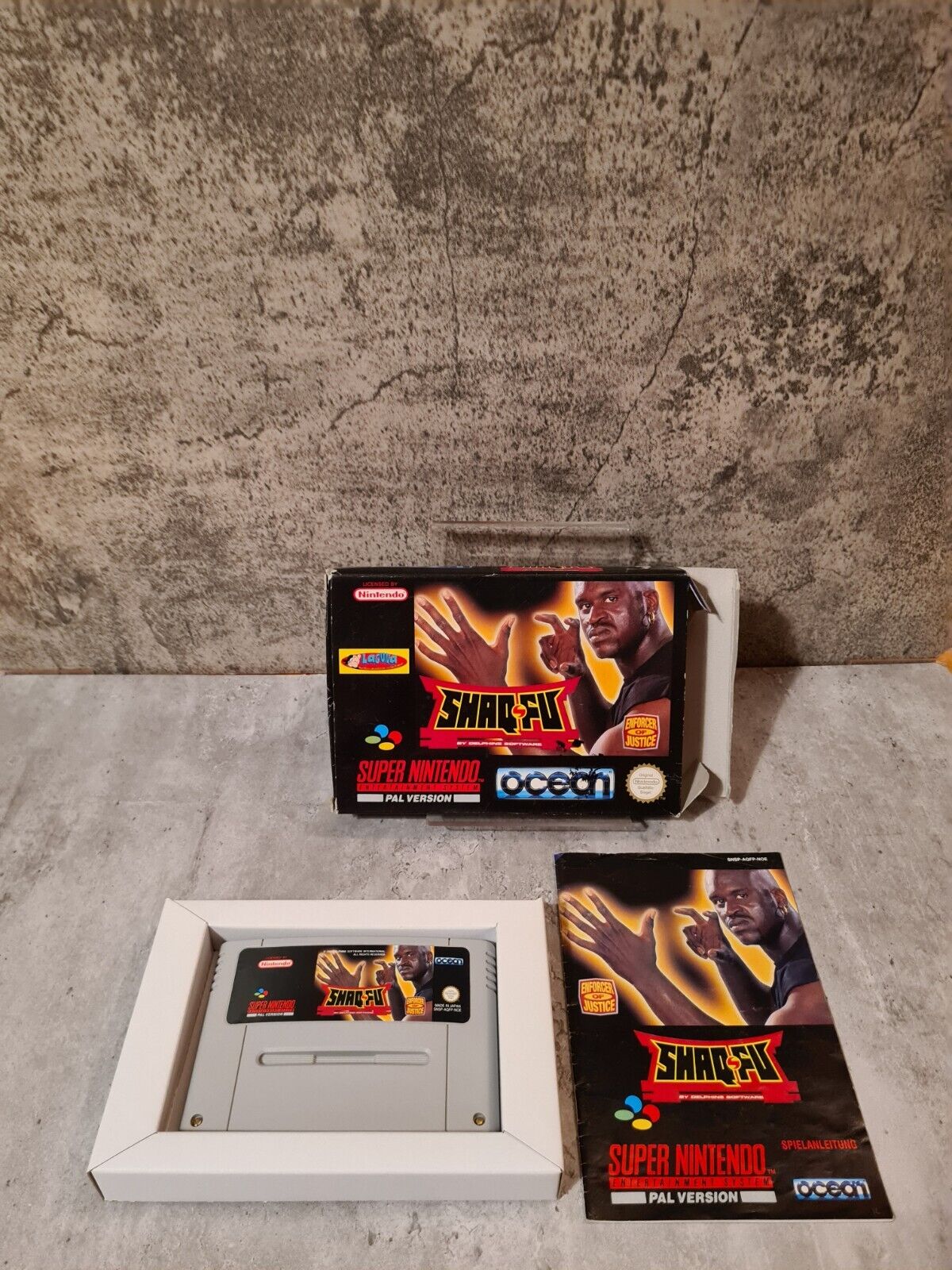 SNES Super Nintendo Shaq-Fu mit OVP und Anleitung NOE - T-Retro-Games