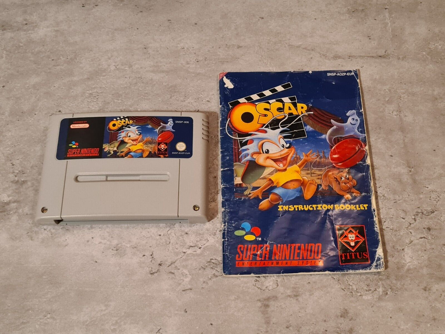 SNES Super Nintendo Oscar mit OVP und Anleitung EUR - T-Retro-Games