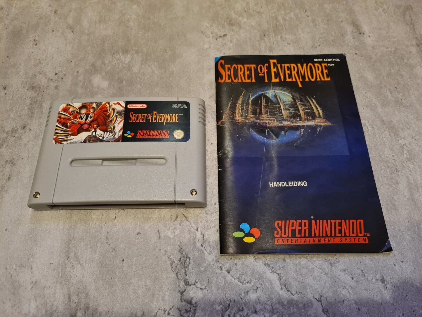 SNES Super Nintendo Secret of Evermore mit OVP und Anleitung + Poster HOL - T-Retro-Games