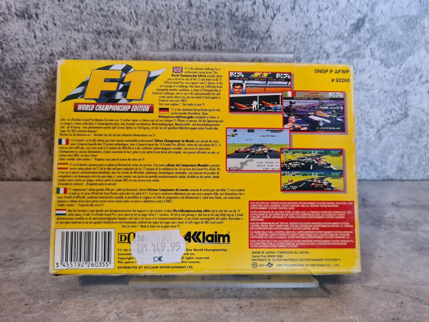 SNES Super Nintendo F1 World Championship Edition mit OVP und Anleitung EUR - T-Retro-Games