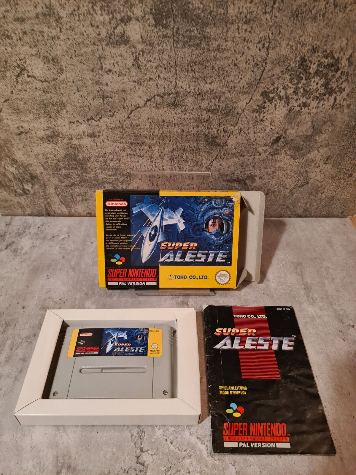SNES Super Nintendo Super Aleste mit OVP und Anleitung FRG - T-Retro-Games