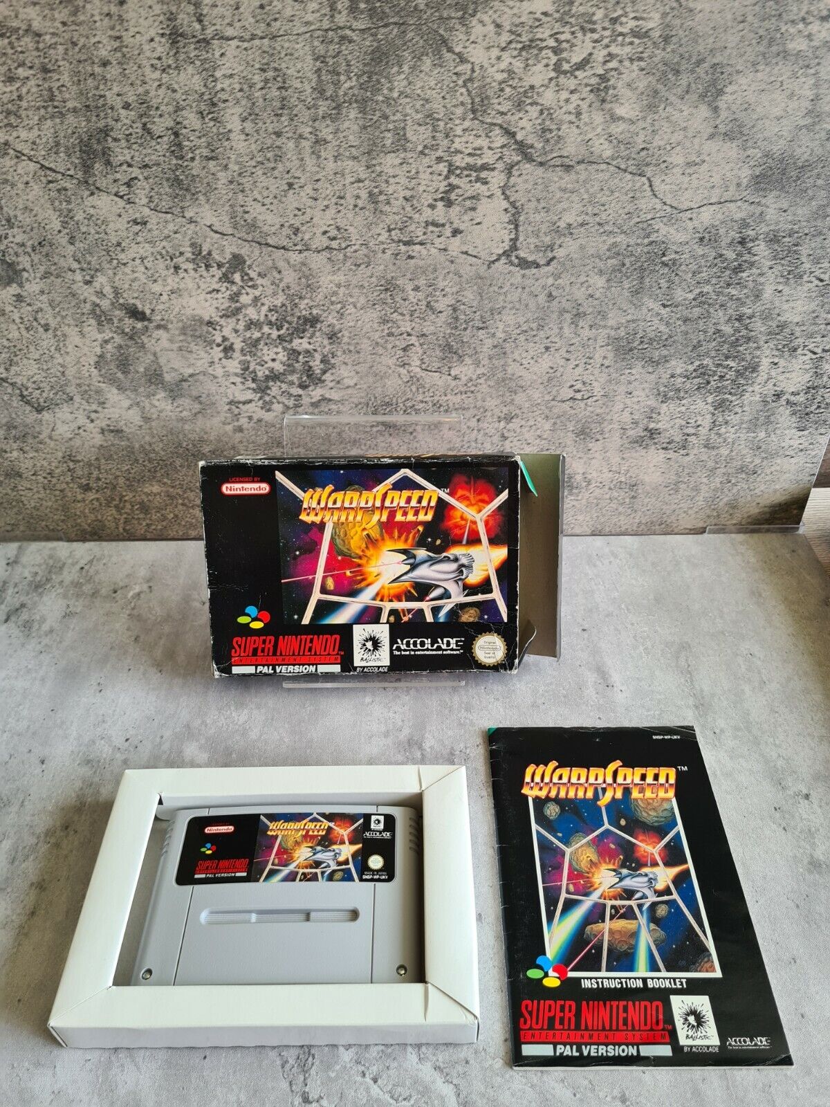 SNES Super Nintendo Warpspeed mit OVP und Anleitung UKV - T-Retro-Games