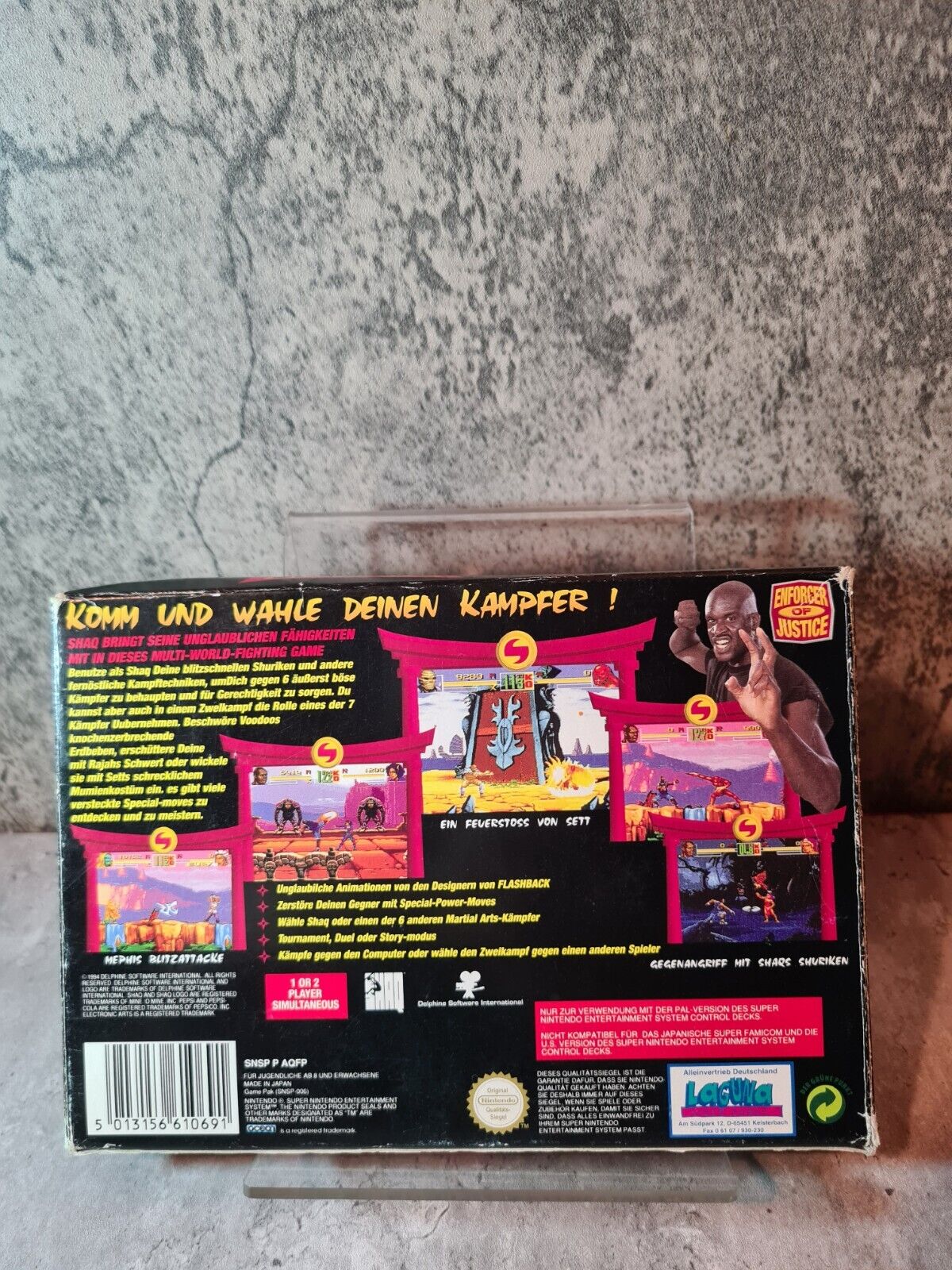 SNES Super Nintendo Shaq-Fu mit OVP und Anleitung NOE - T-Retro-Games