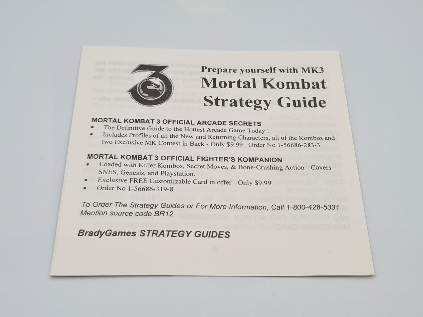 Sega Genesis Mortal Kombat 3 Kontrol Pad Version 1 Controller Joystick OVP