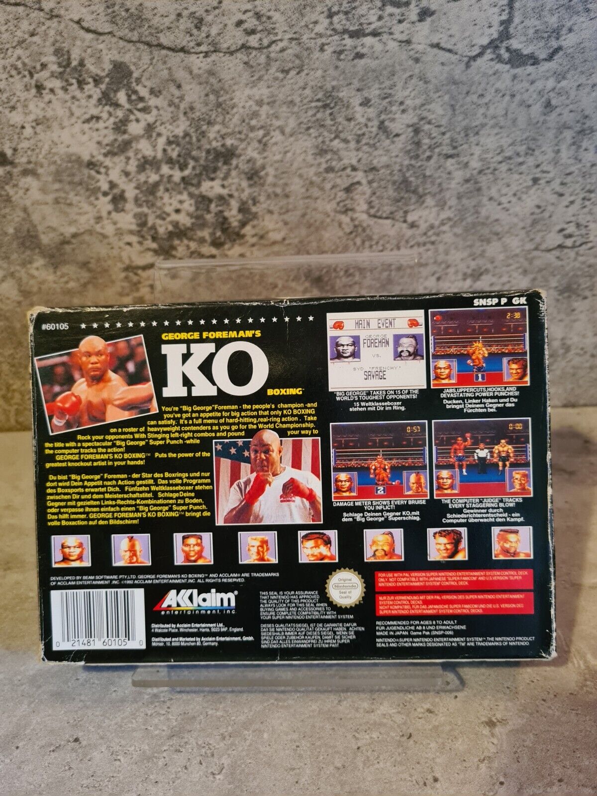 SNES Super Nintendo George Foreman's KO Boxing mit OVP und Anleitung NOE - T-Retro-Games