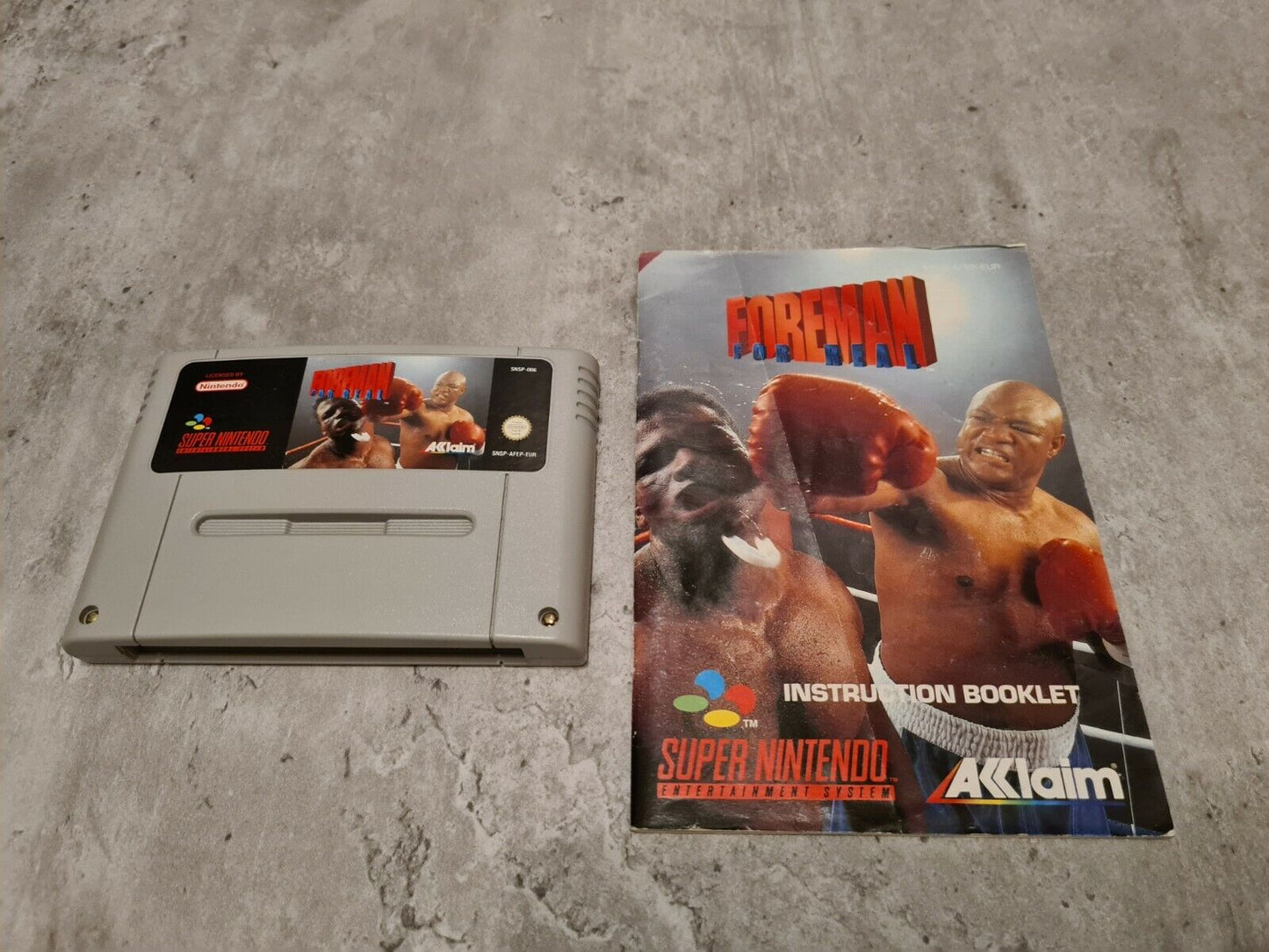 SNES Super Nintendo Foreman For Real mit OVP und Anleitung EUR - T-Retro-Games