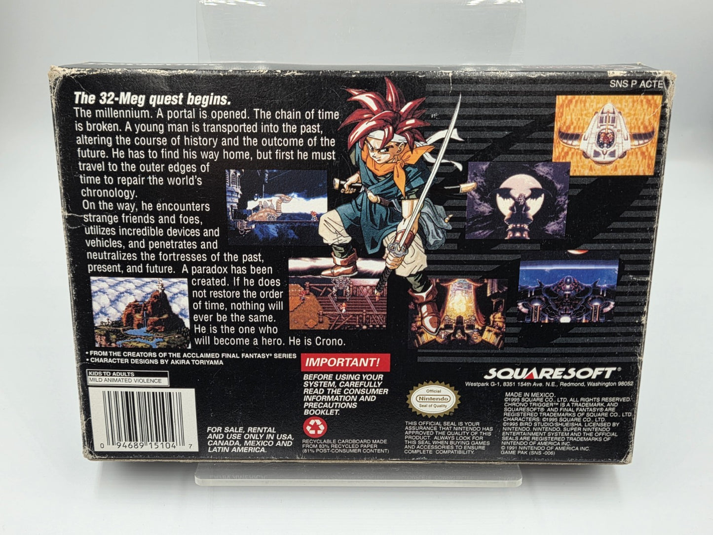 SNES Super Nintendo Chrono Trigger mit OVP und Anleitung NTSC-USA