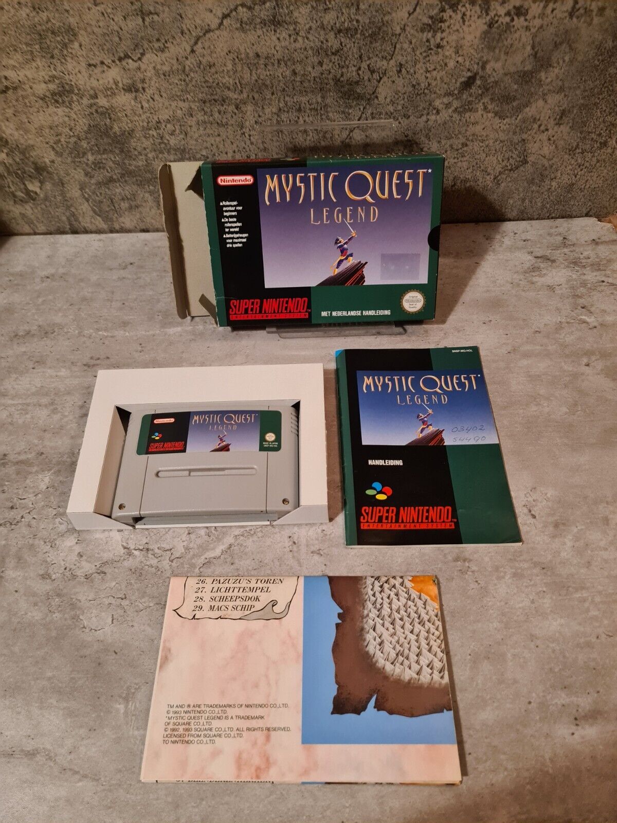 SNES Super Nintendo Mystic Quest Legend mit OVP und Anleitung + Poster HOL - T-Retro-Games