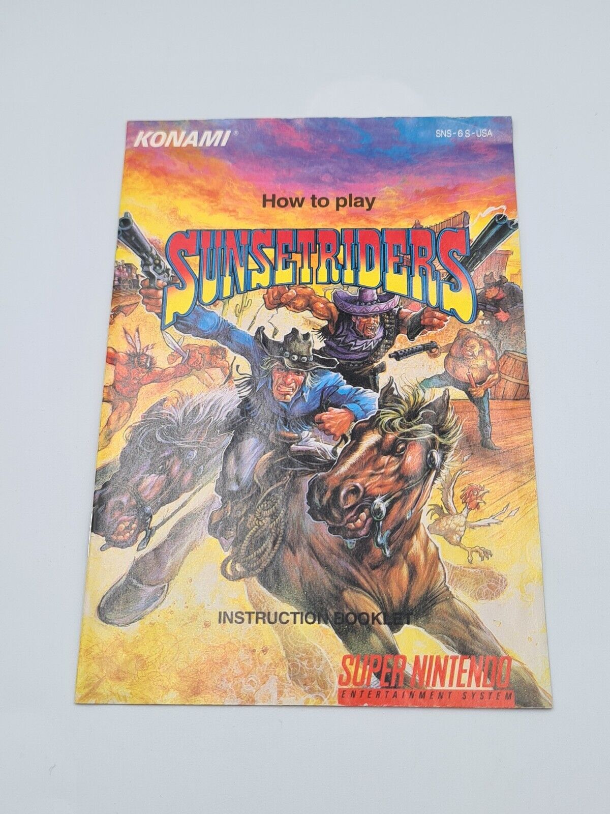 SNES Super Nintendo Sunset Riders mit OVP und Anleitung NTSC-USA - T-Retro-Games