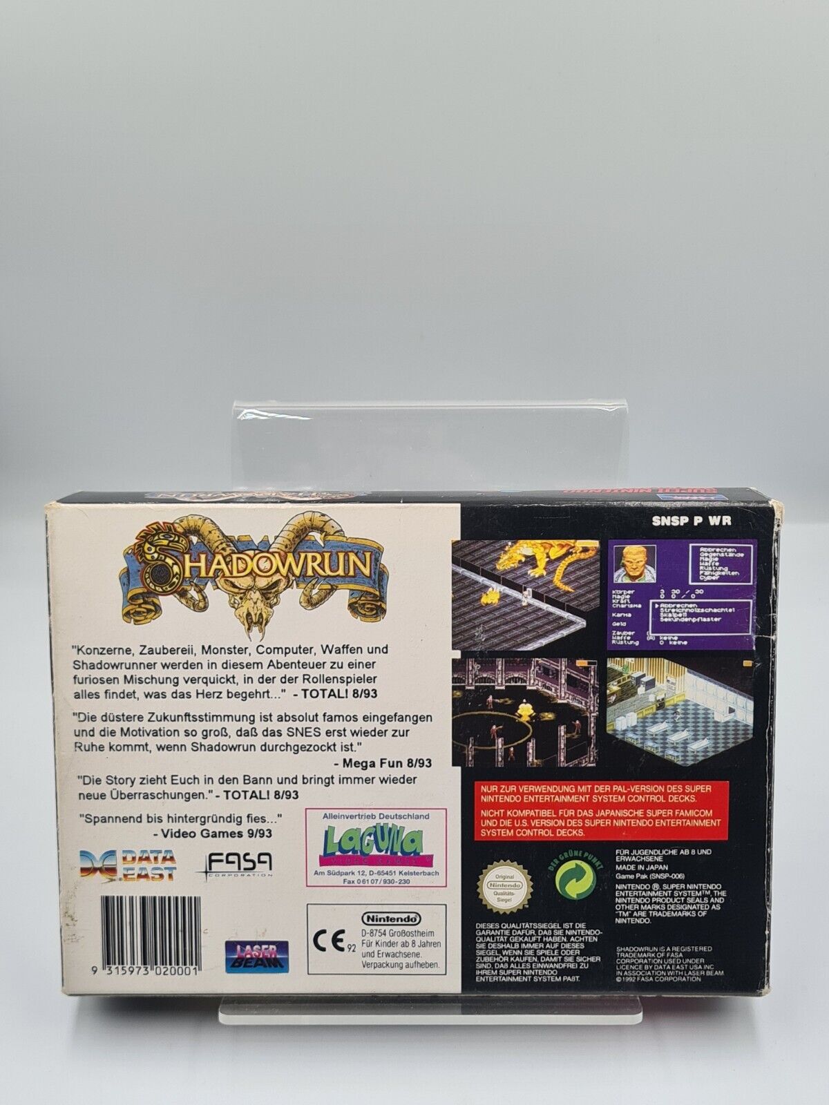 SNES Super Nintendo Shadowrun mit OVP und Anleitung NOE/SFRG - T-Retro-Games