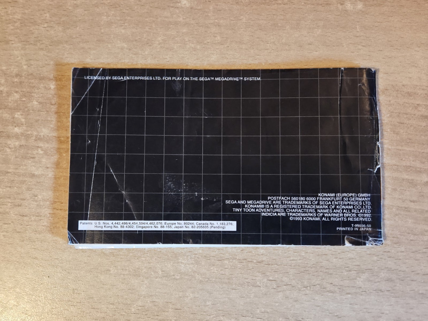 Sega Mega Drive Tiny Toon Adventures Instruction Booklet