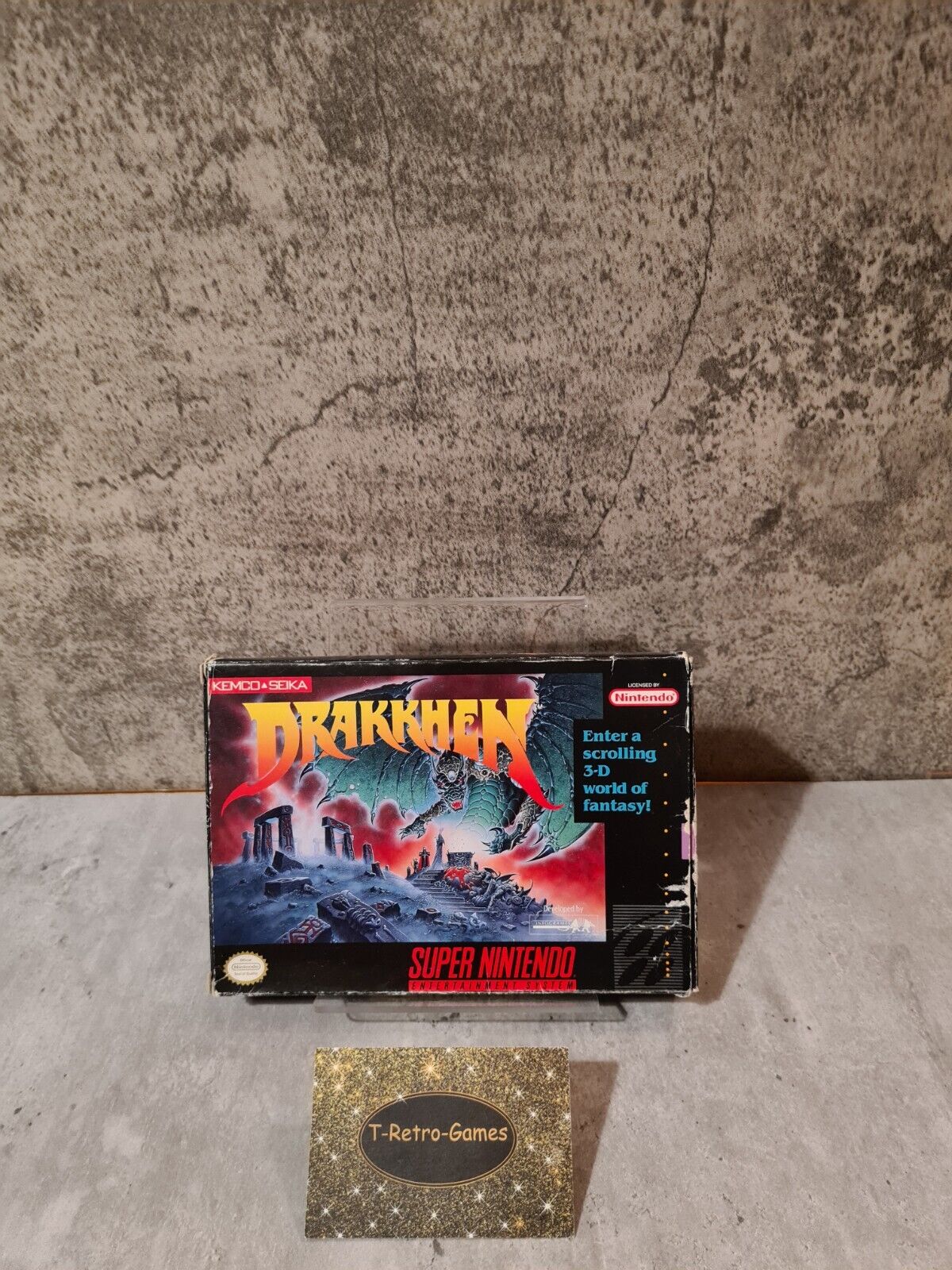 SNES Super Nintendo Drakkhen mit OVP und Anleitung NTSC USA - T-Retro-Games