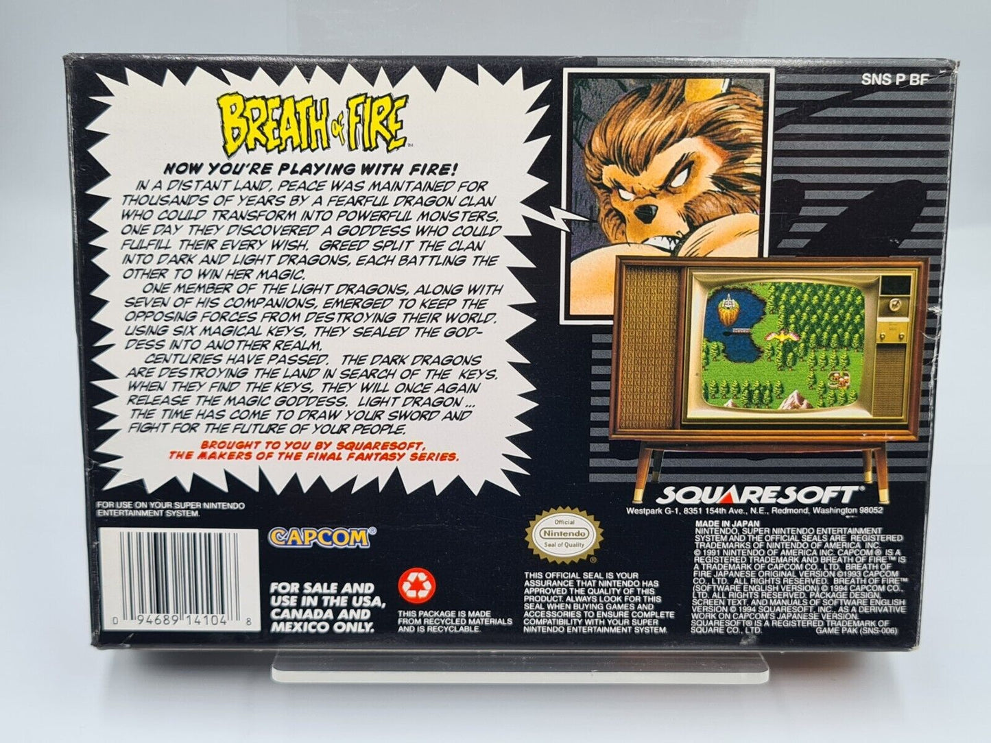 SNES Super Nintendo Breath of Fire mit OVP und Anleitung + Karte NTSC-USA - T-Retro-Games