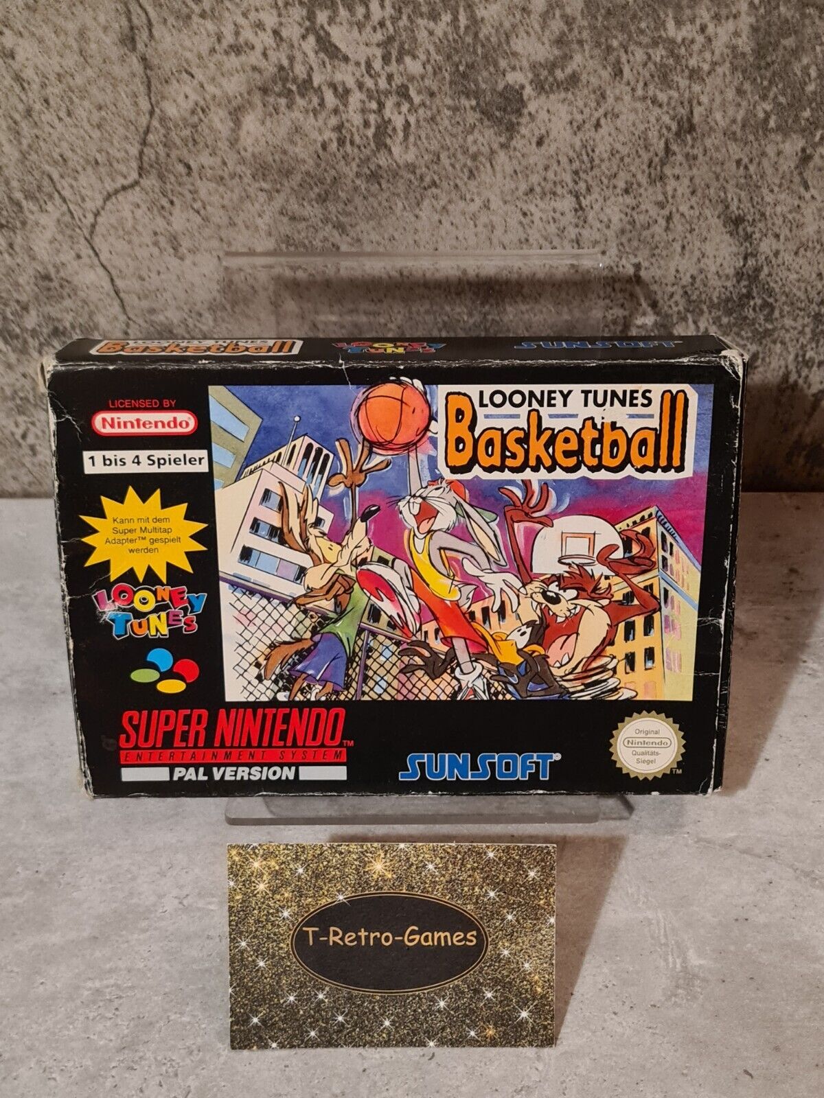 SNES Super Nintendo Looney Tunes Basketball mit OVP und Anleitung NOE - T-Retro-Games