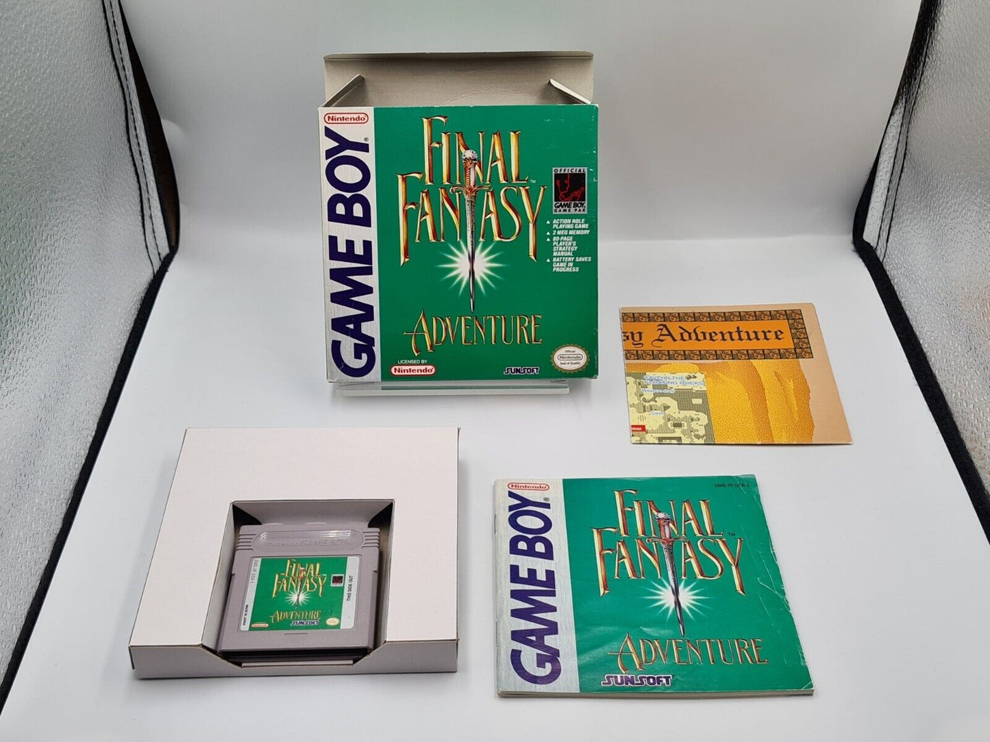 Nintendo Game Boy Classic Final Fantasy Adventure mit OVP + Anleitung + Map USA - T-Retro-Games