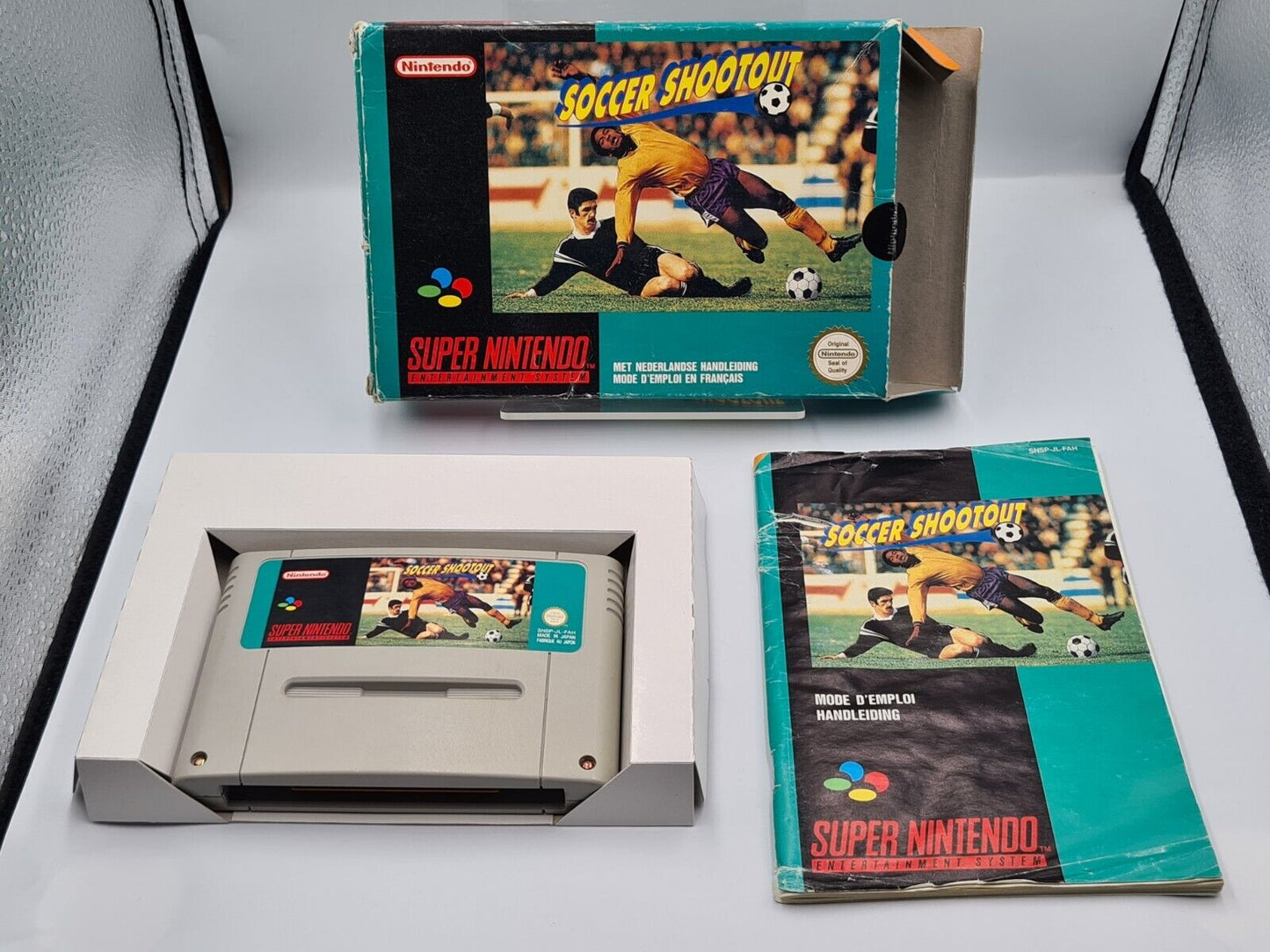SNES Super Nintendo Soccer Shootout mit OVP und Anleitung FAH - T-Retro-Games