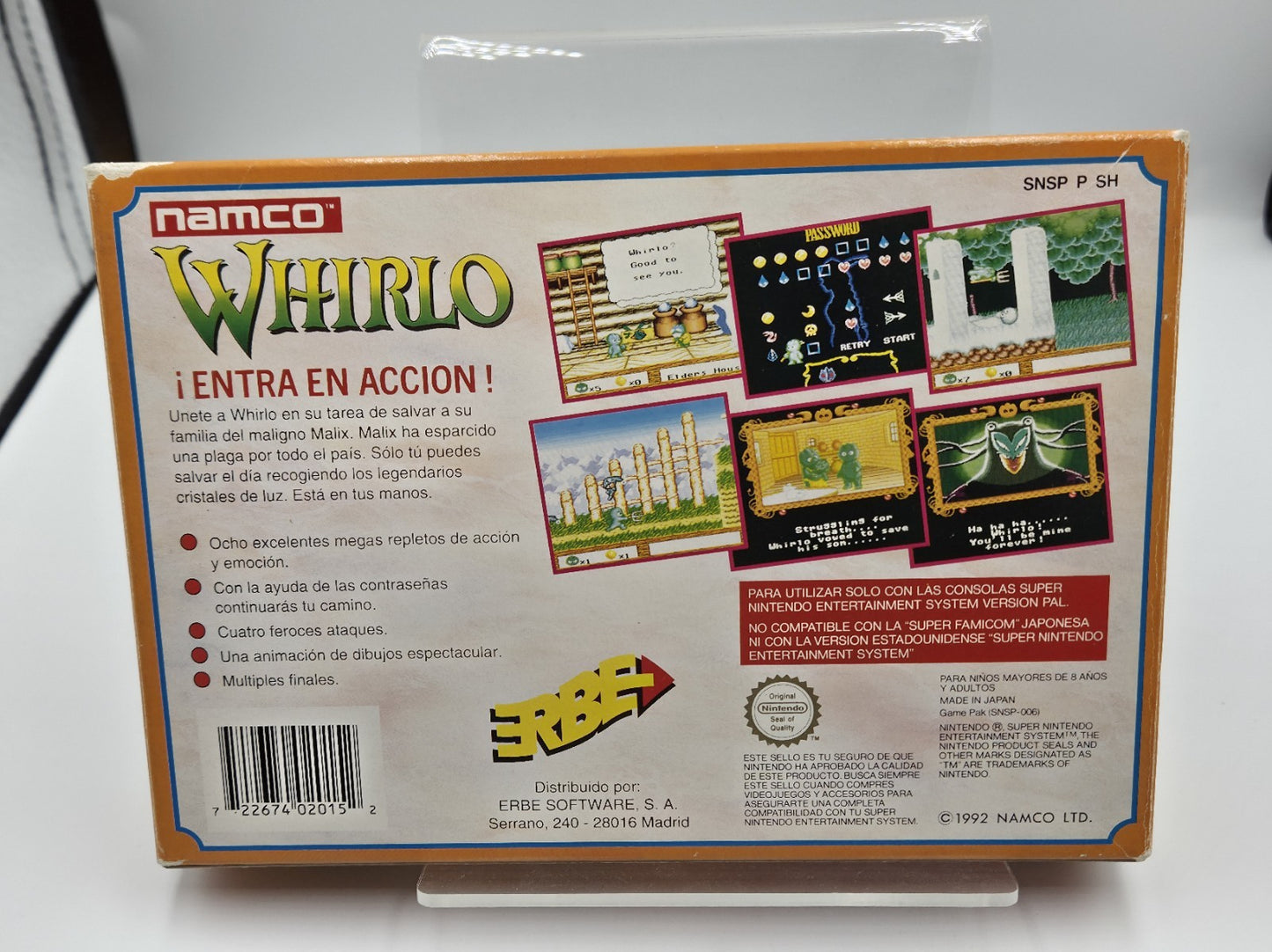 SNES Super Nintendo Whirlo mit OVP und Anleitung ESP
