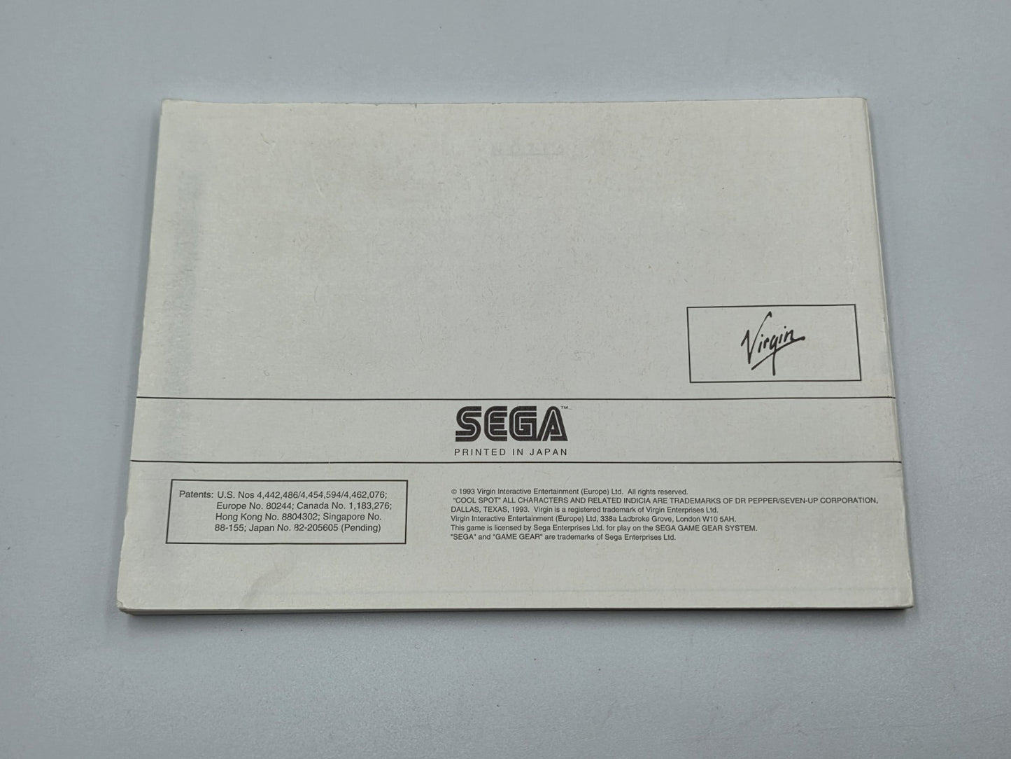 Sega Game Gear Cool Spot mit OVP und Anleitung Multi Language