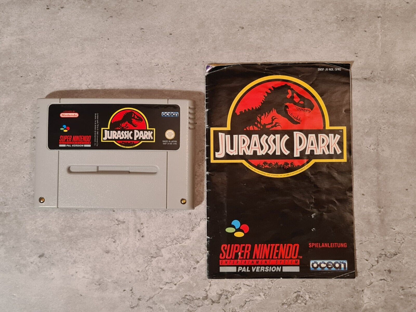SNES Super Nintendo Jurassic Park mit OVP und Anleitung NOE/SFRG - T-Retro-Games