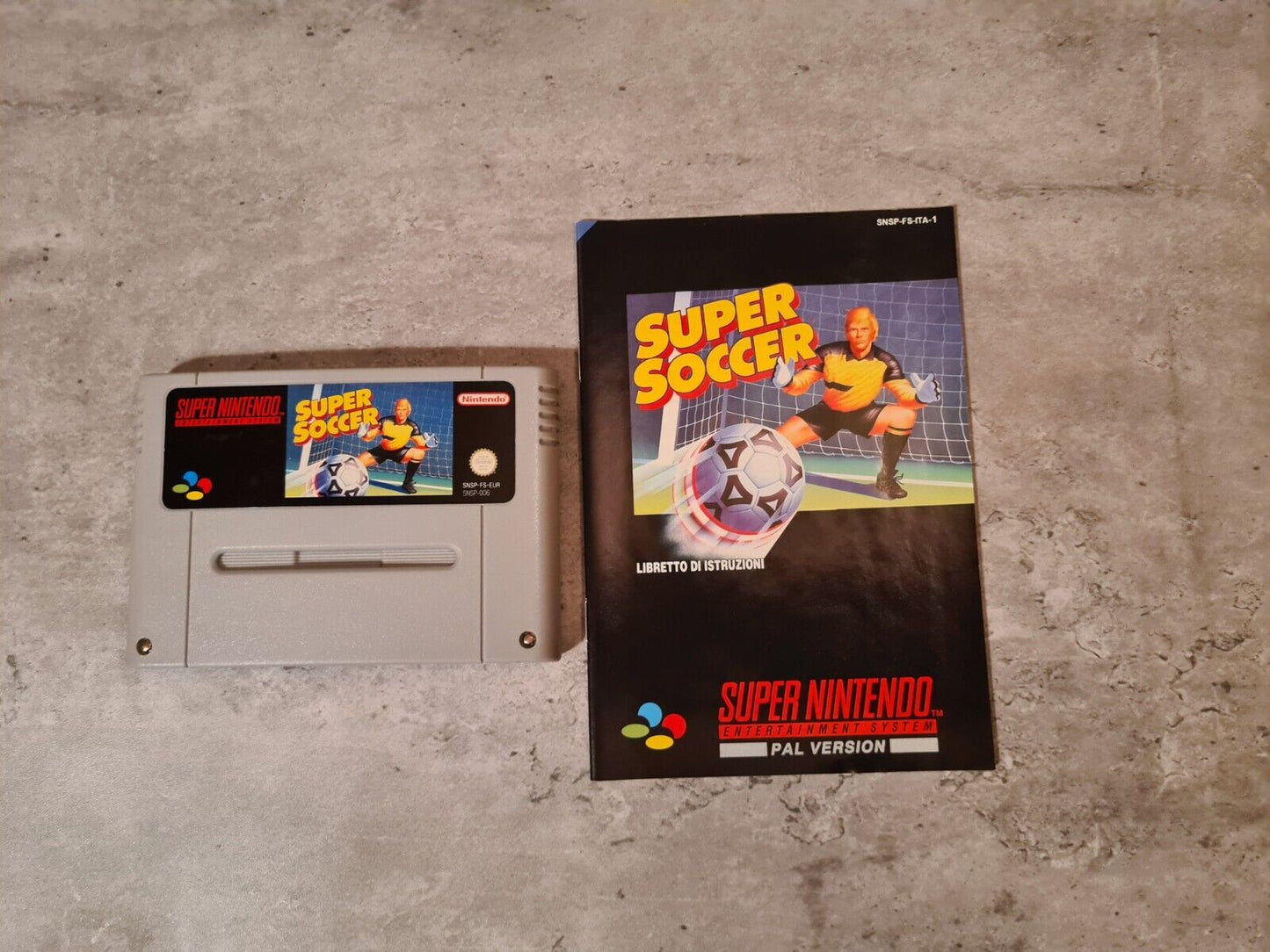 SNES Super Nintendo Super Soccer mit OVP und Anleitung ITA - T-Retro-Games