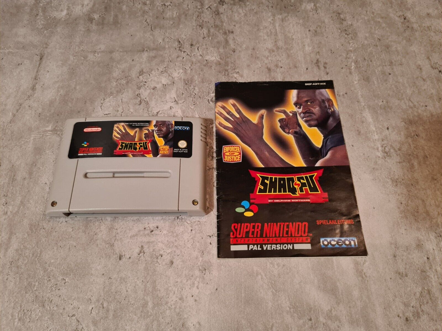 SNES Super Nintendo Shaq-Fu mit OVP und Anleitung NOE - T-Retro-Games