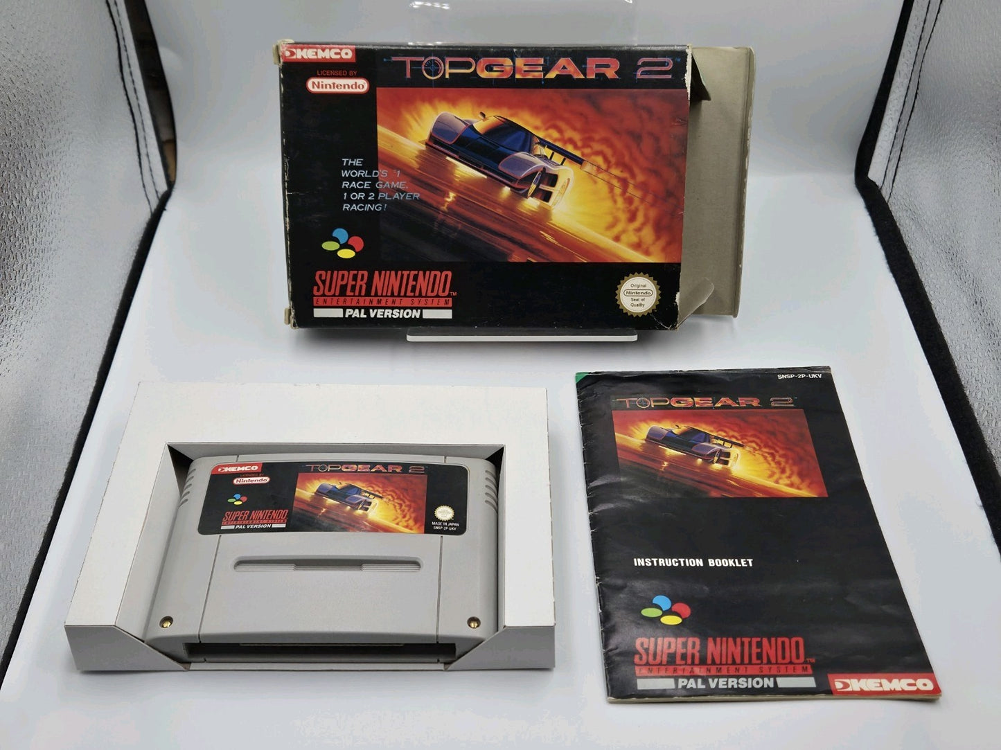 SNES Super Nintendo TopGear2 mit OVP und Anleitung UKV