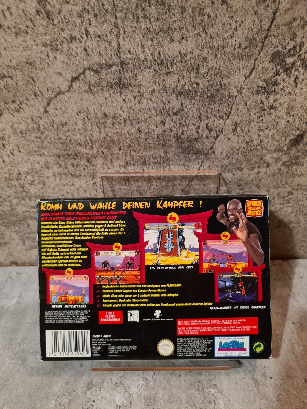 SNES Super Nintendo Shaq-Fu mit OVP und Anleitung NOE - T-Retro-Games