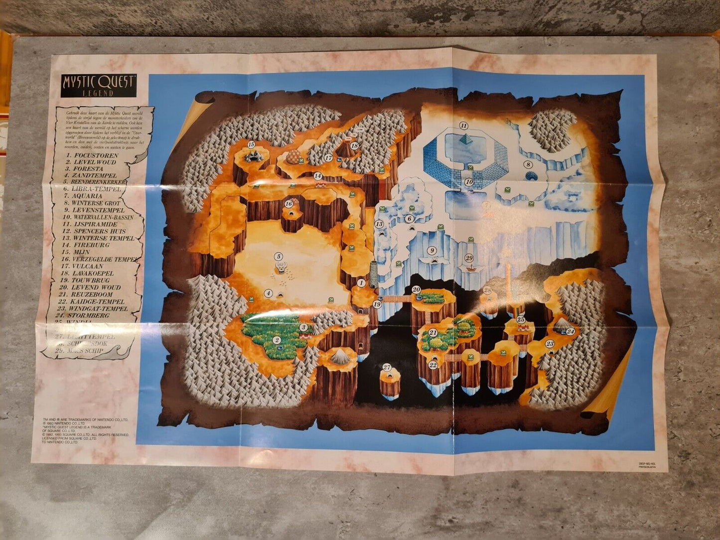 SNES Super Nintendo Mystic Quest Legend mit OVP und Anleitung + Poster HOL - T-Retro-Games