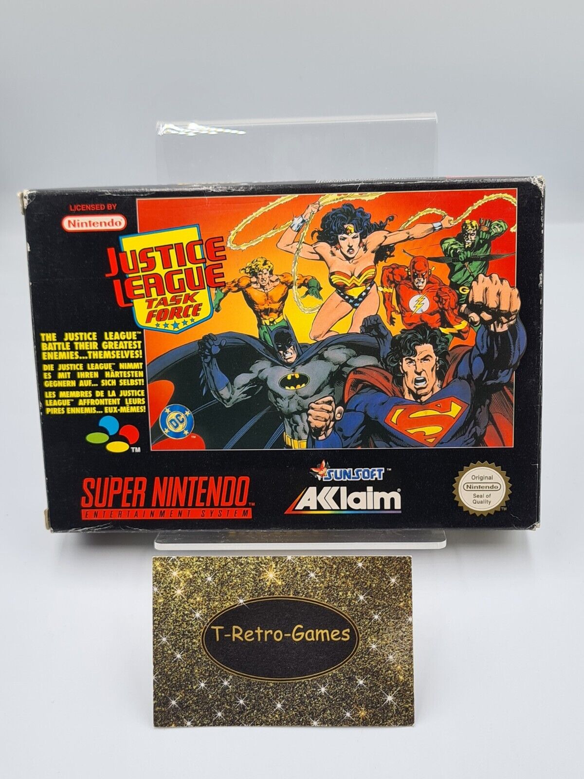 SNES Super Nintendo Justice League Task Force mit OVP und Anleitung EUR - T-Retro-Games