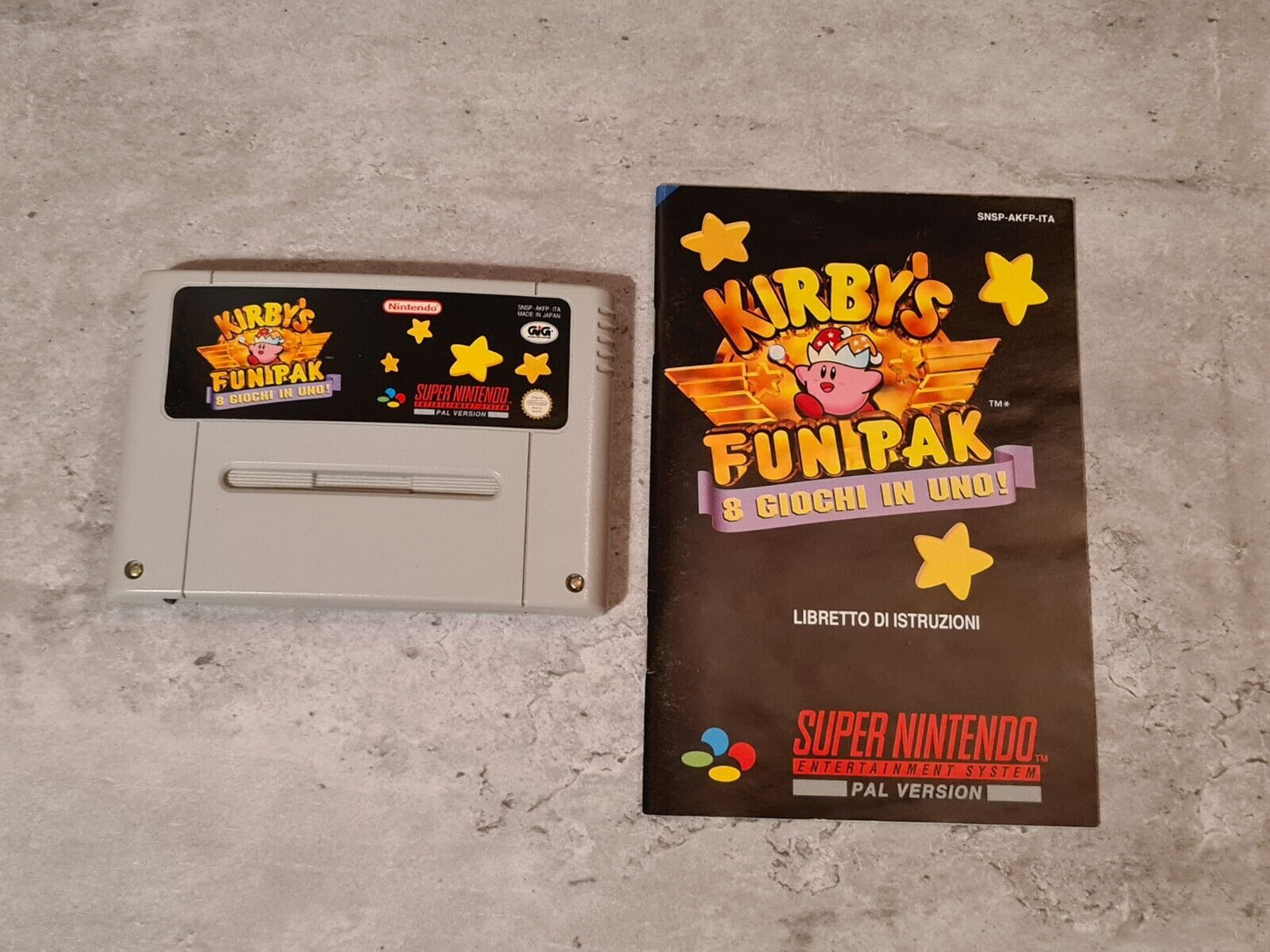 SNES Super Nintendo Kirby's Fun Pak mit OVP und Anleitung ITA - T-Retro-Games