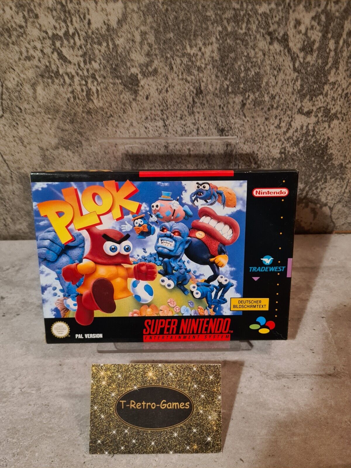 SNES Super Nintendo Plok mit OVP und Anleitung NOE/SFRG - T-Retro-Games