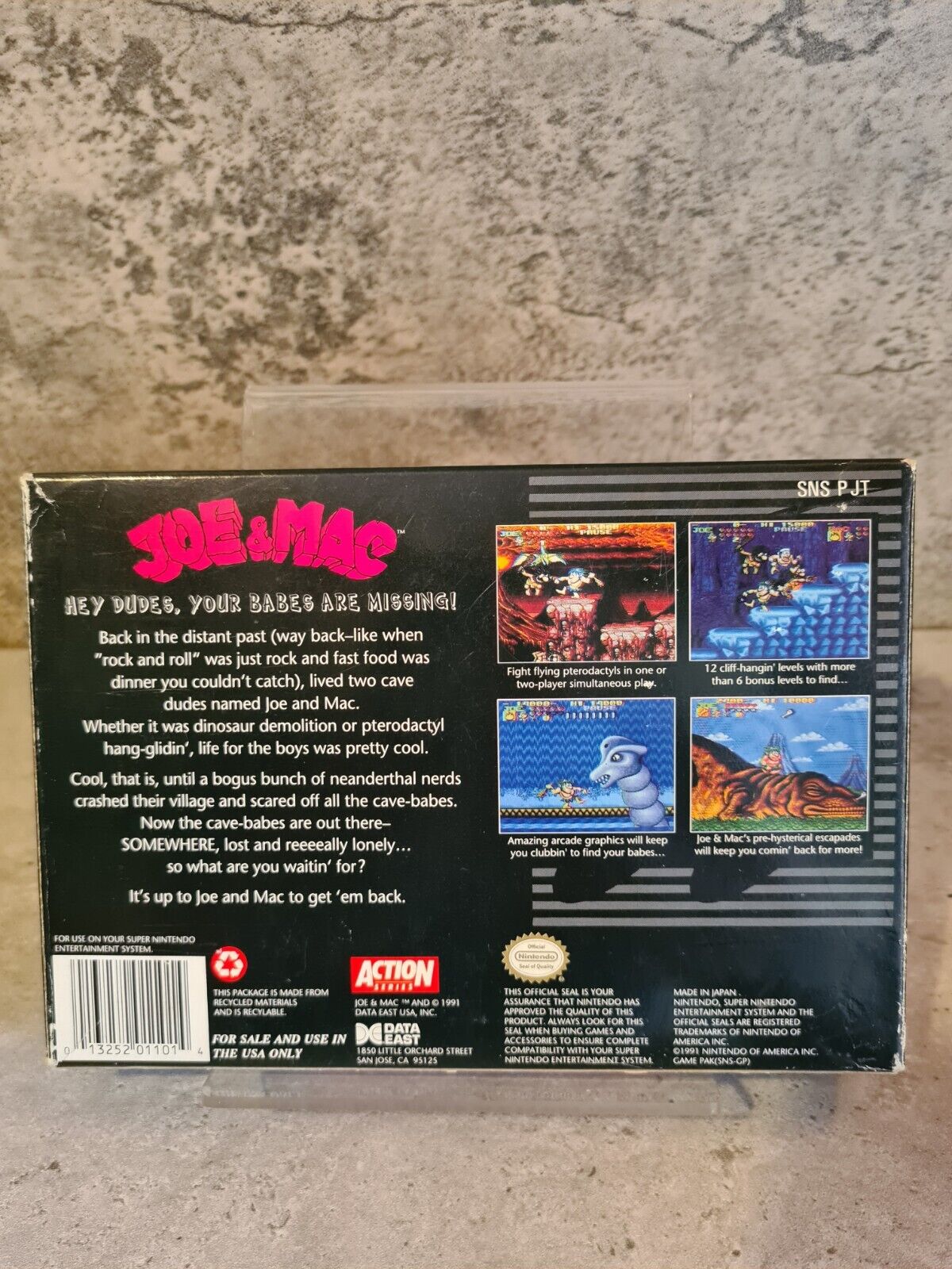 SNES Super Nintendo Joe & Mac mit OVP und Anleitung NTSC USA - T-Retro-Games