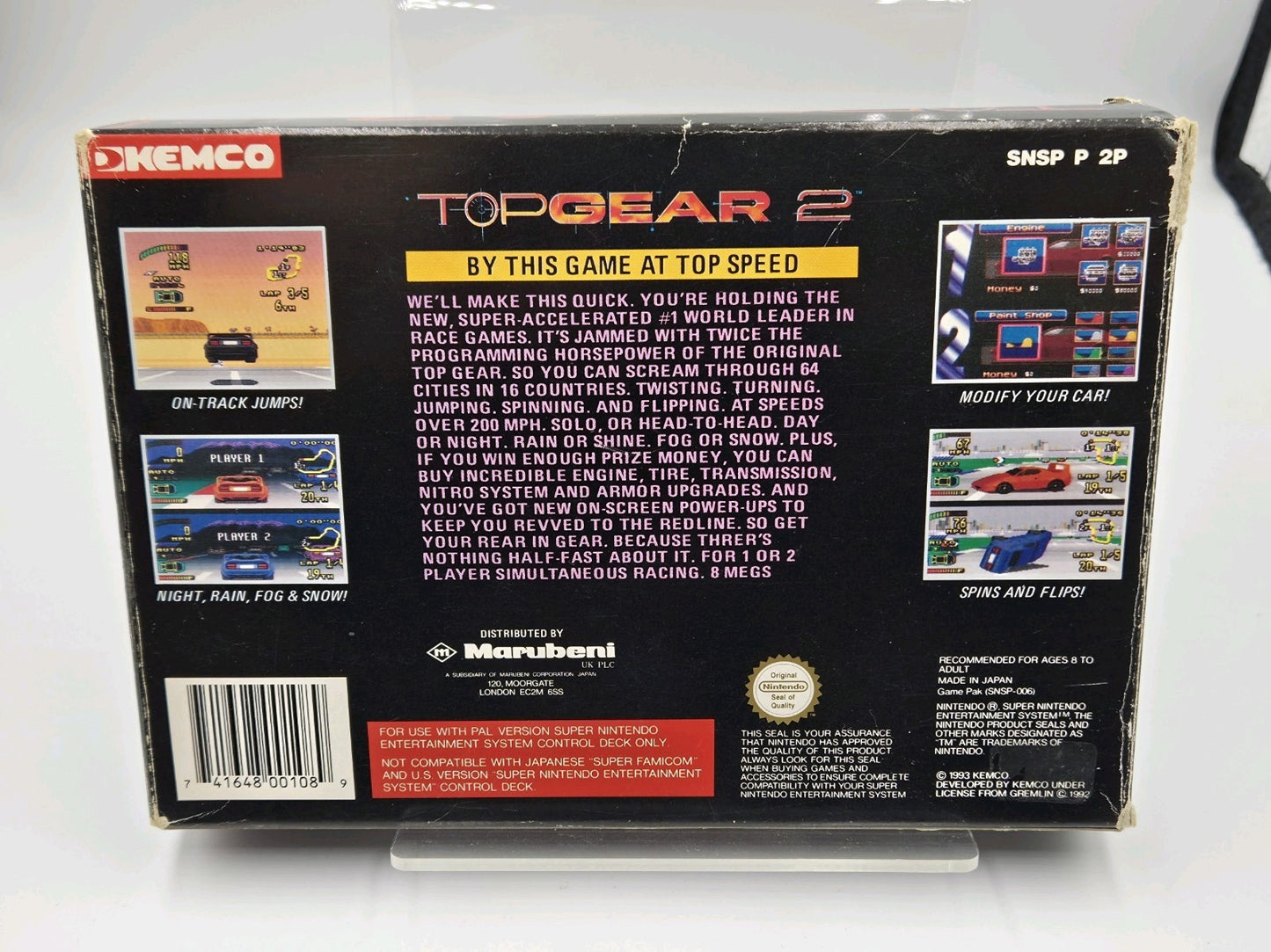 SNES Super Nintendo TopGear2 mit OVP und Anleitung UKV